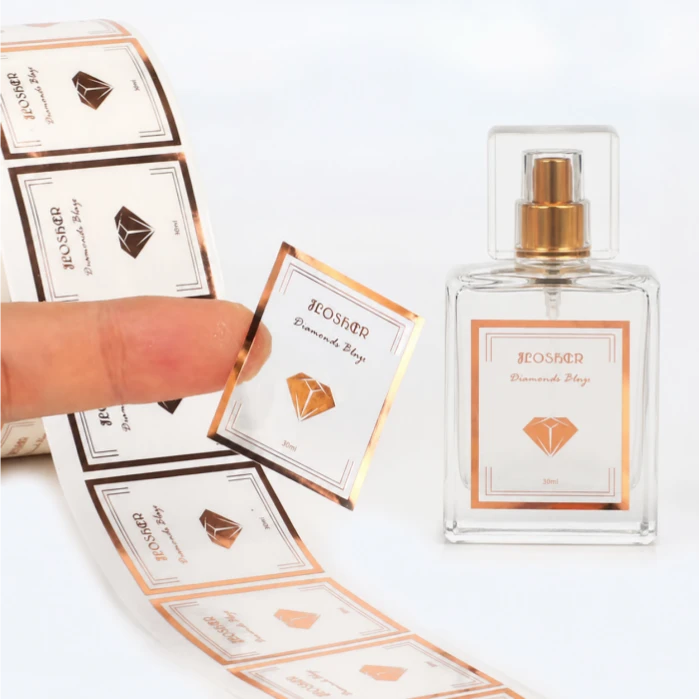 Custom Gold And Silver Foil Perfume Labels high quality