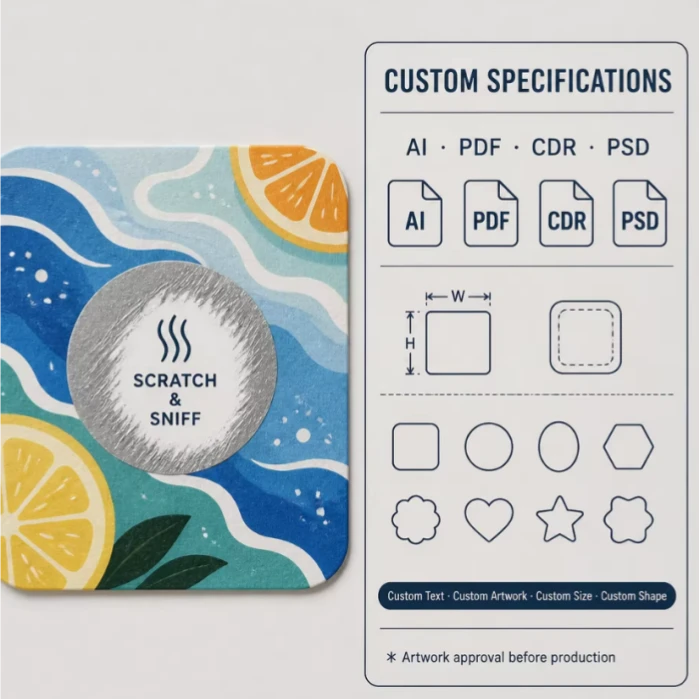 Custom Scratch And Sniff Food Packaging Labels For Chocolate Boxes And Gourmet Gifts manufacturers