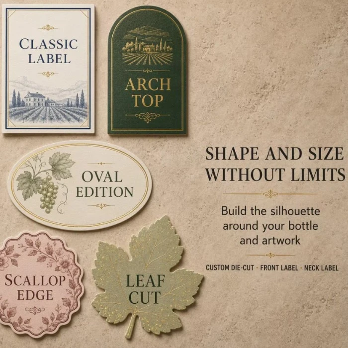 Custom Silver Foil Fruit Wine Labels For Glass Bottles high quality