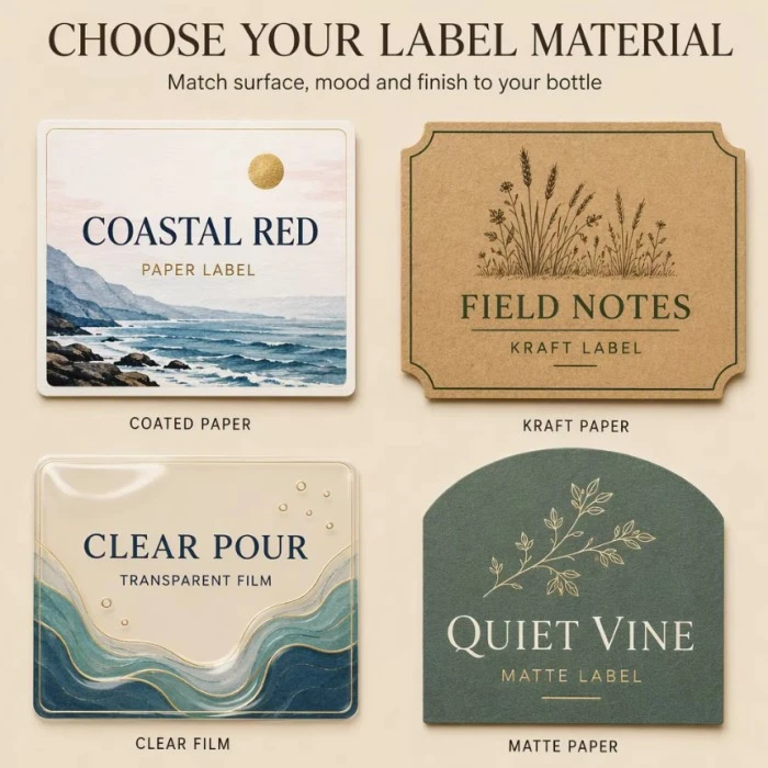Custom Silver Foil Fruit Wine Labels For Glass Bottles suppliers