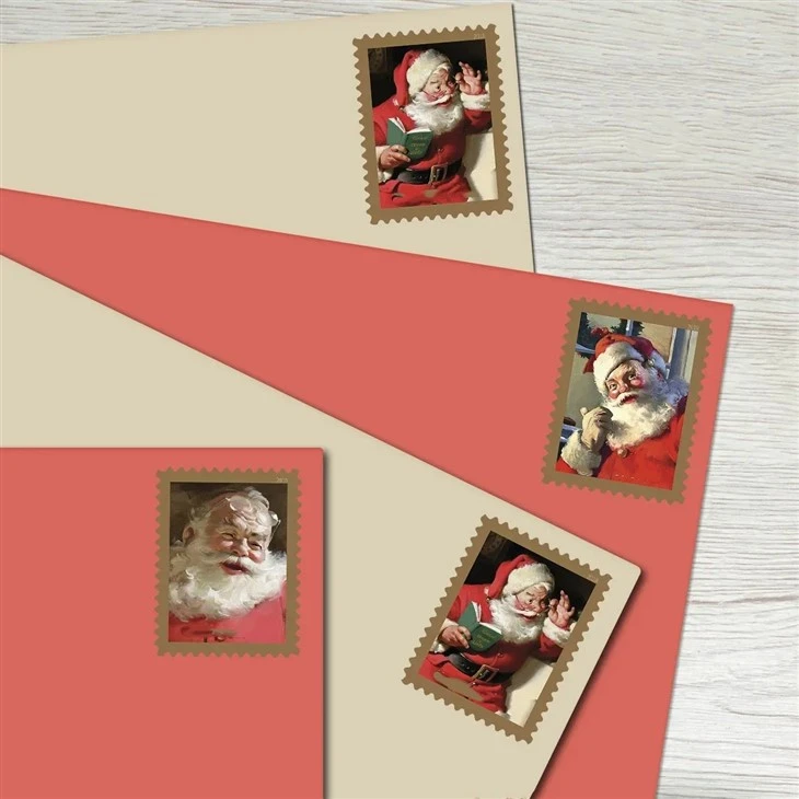 Custom Vintage Christmas Stamp Stickers