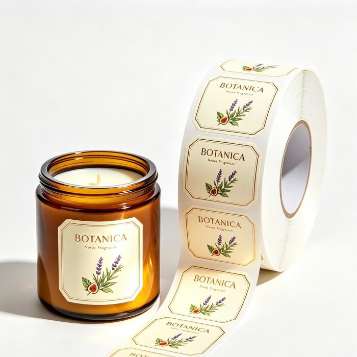 Embossed Paper Candle Packaging Labels