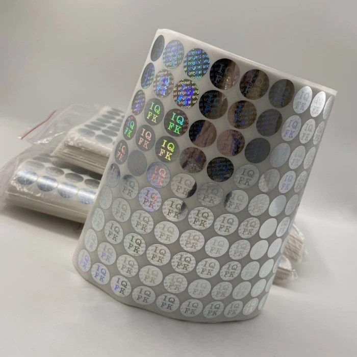 Custom holographic stickers for premium packaging branding