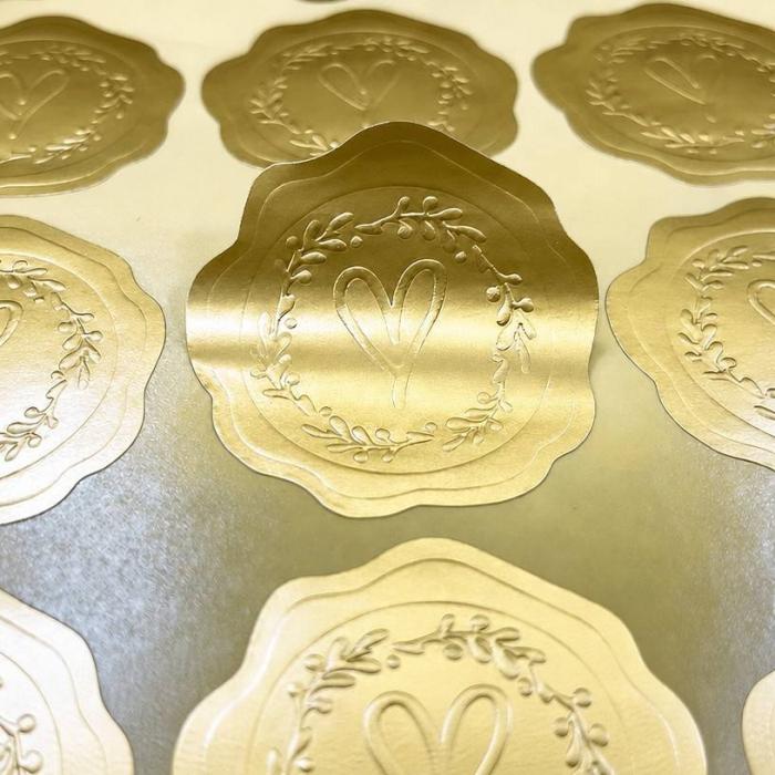 Matte Gold And Silver Embossed Stickers