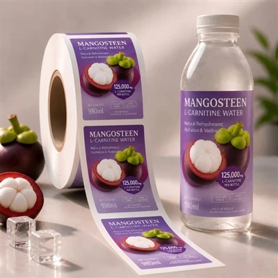 Custom Color Vinyl Labels Waterproof Stickers For Juice And Natural Beverage Bottles
