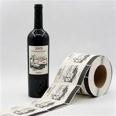 Custom Embossed Roll Wine Bottle Brand Adhesive Labels