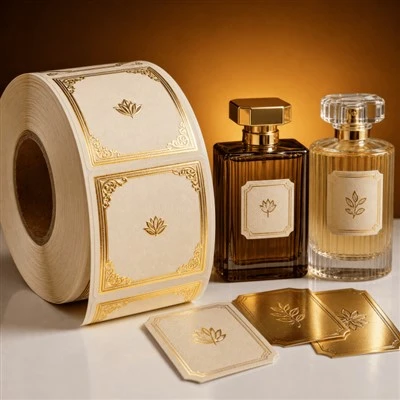 Custom Gold PET Perfume Labels For Luxury Fragrance Bottle Packaging