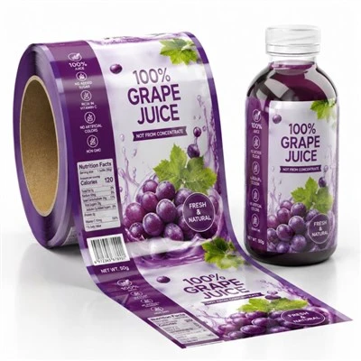 Custom Printed PVC Shrink Sleeve Labels For Juice Beverage Bottles Full Body Heat Shrink Packaging Film