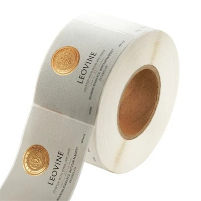 Embossed Gold Wine Bottle Labels
