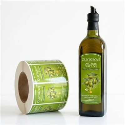 Gold Foil Olive Oil Label Stickers For Premium Glass Bottle Packaging