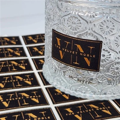 Luxury Gold Foil Logo Labels With Velvet Texture