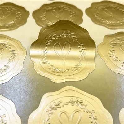Matte Gold And Silver Embossed Stickers