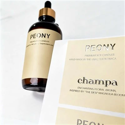 Shiny Metallic Custom Blush Decals Aromatherapy Serum Tags